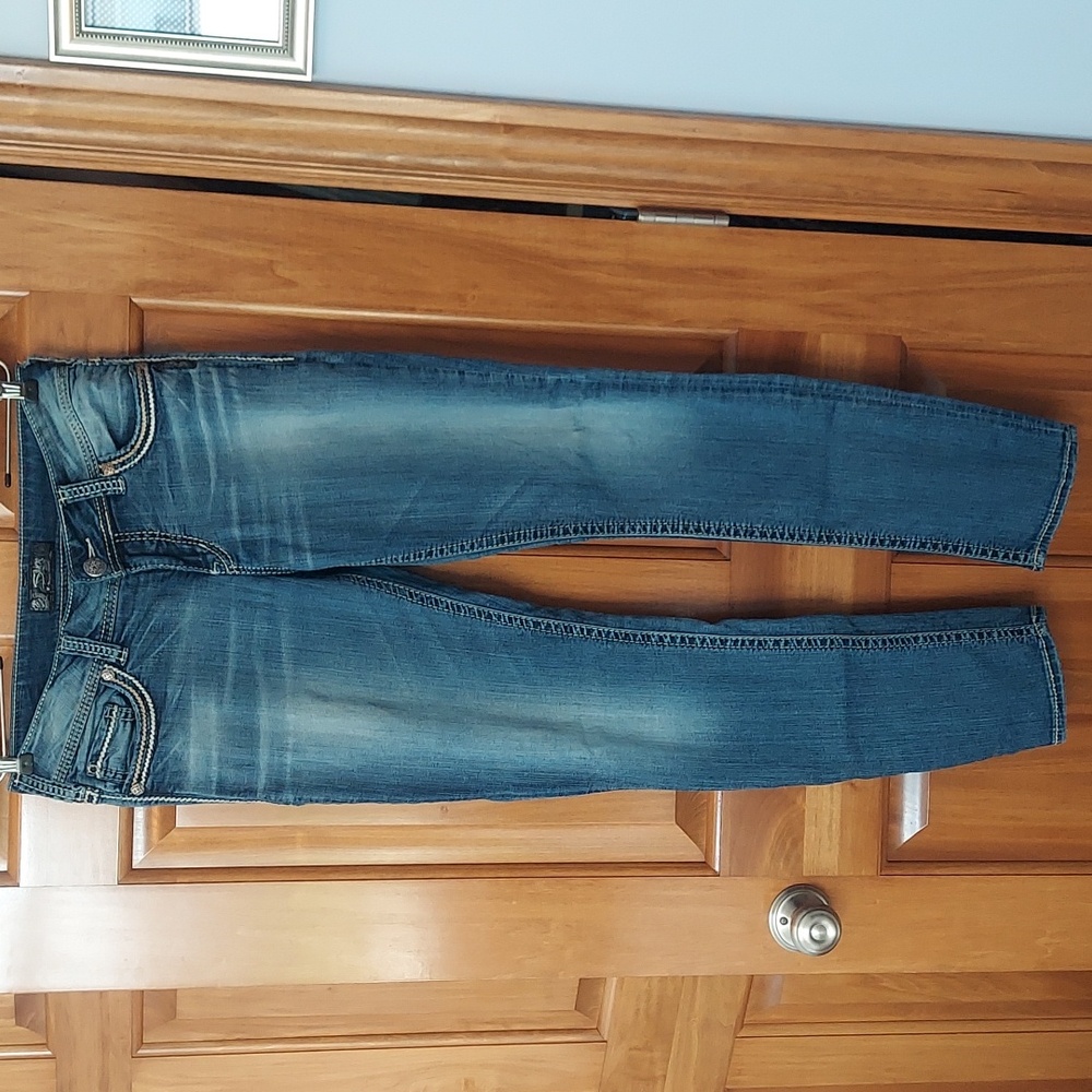 Silver Jeans Women's Medium Blue Faded Skinny Jeans, Stretchy, W29 L31, Like New